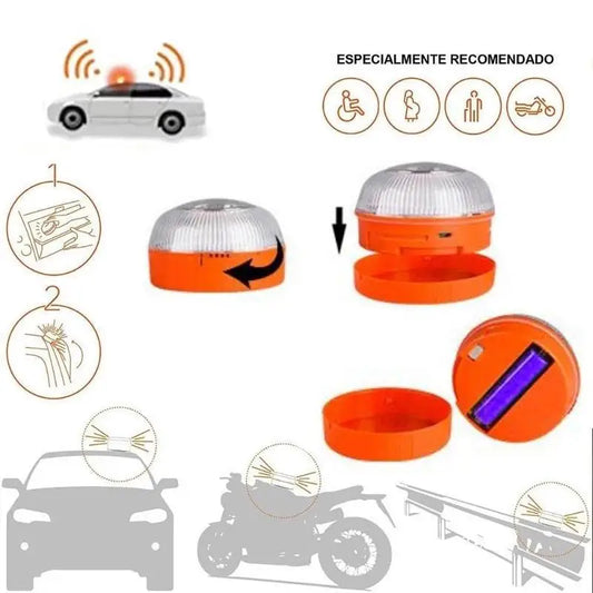 Signal lumineux d'urgence pour voiture d'espagne V16, lumière stroboscopique magnétique, Rechargeable par USB, Induction S0B9