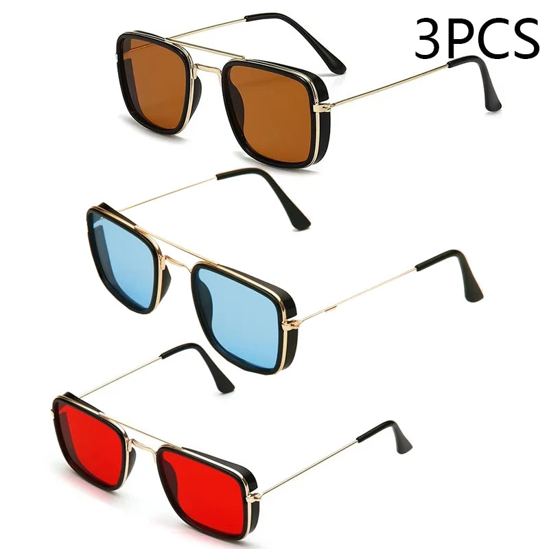 Lunettes de soleil rétro à petite monture carrée en métal, lunettes de protection UV, version coréenne, mode européenne et américaine