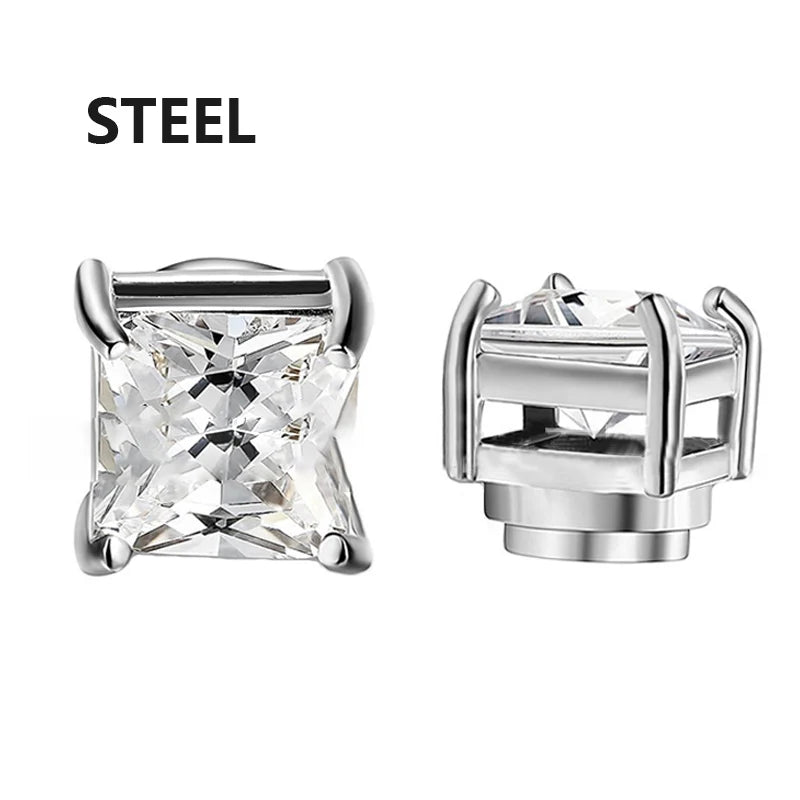 Pendientes Magnéticos con Clip para Hombre y Mujer, Punk, Redondos, con Imán, Joyería sin Perforaciones, 1/3 Pares
