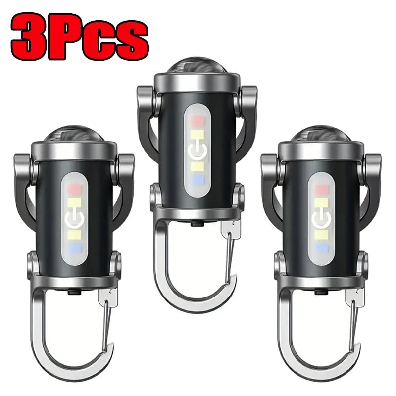 Mini Lampe de Poche Porte-clés Rechargeable COB — Camping, Randonnée & Urgence