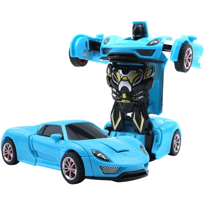 Voiture jouet à changement de forme à impact inertiel pour garçon, robot Autobot à changement de forme à un bouton, puzzle à changement de forme, collision