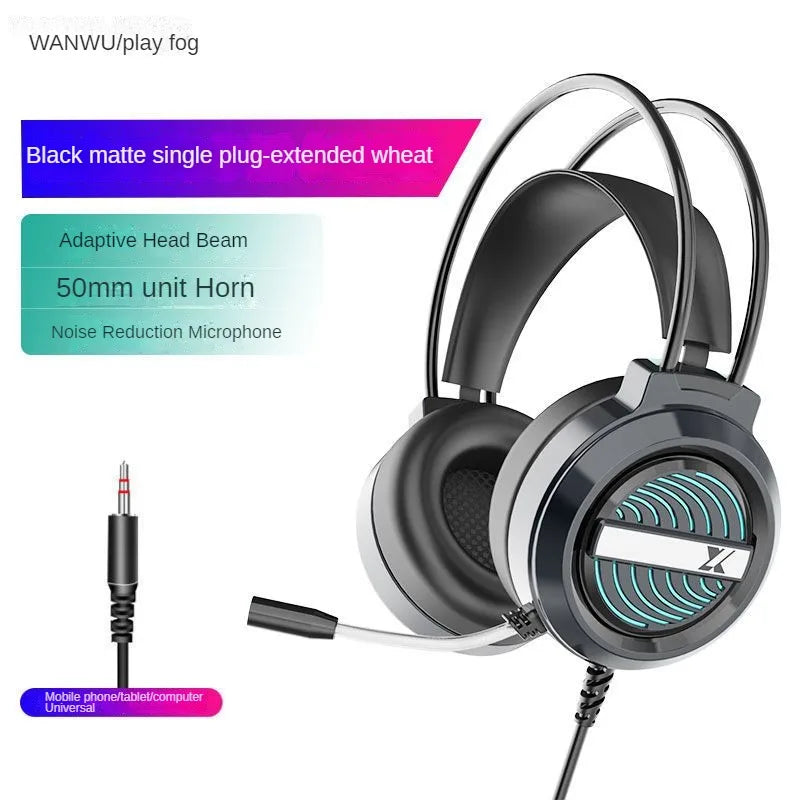 Casque de jeu stéréo avec microphone — lumière LED, antibruit, consoles, PC (v2)