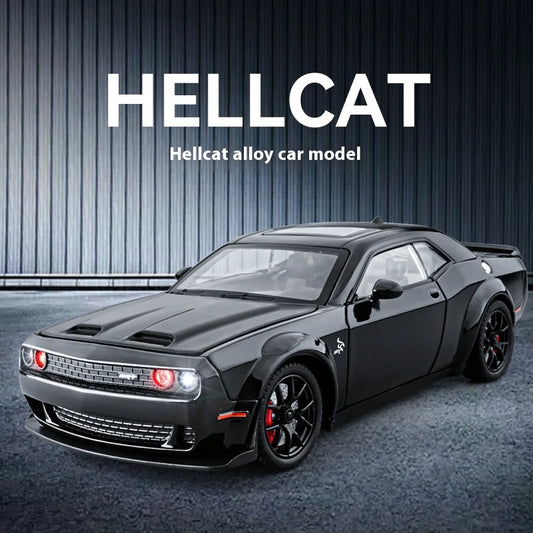 1:24 Challenger Hellcat Redeye Alloy Car Model Sound and Light Kids Toy Birthday Gift Miniature Car