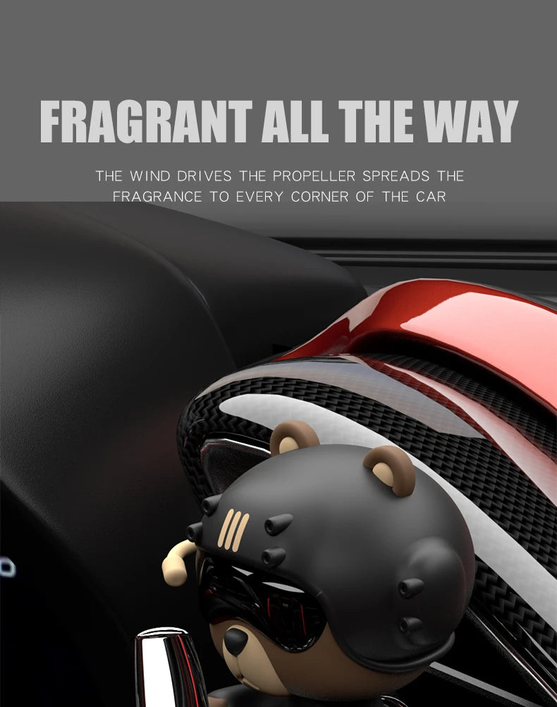 Tête secouer hélice rotative avion cool ours pilote voiture désodorisants accessoires décoration amusant diffuseur parfum parfum hommes
