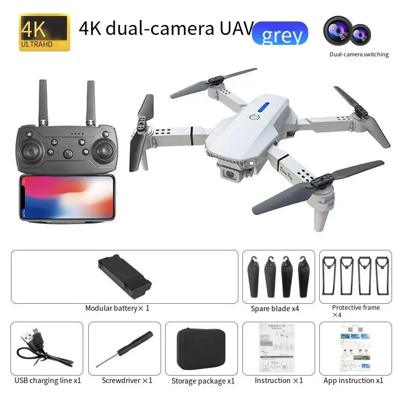 Nuevo dron plegable e88 doble cámara 4K de fotografía aérea de alta definición cuadricóptero avión a control remoto