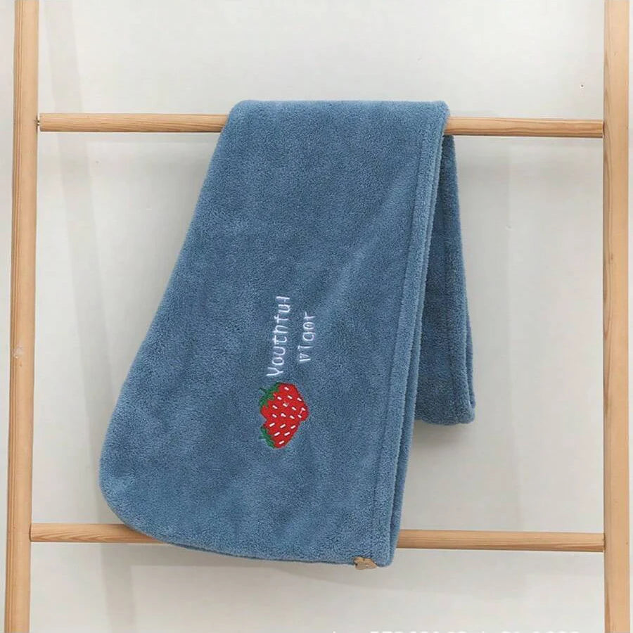Bonnet de séchage de cheveux de Style brodé, serviette de cheveux épaisse en molleton de corail pour salle de bain, bonnet de douche absorbant à séchage rapide pour femmes, 1 pièce