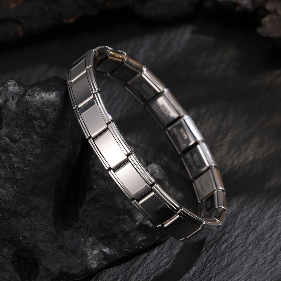 ChimSquare-Italian Stainless Steel Bracelets for Women and Men, Birthday Party Jewelry, Hiphop, Metal Skeleton, Stretch Gift