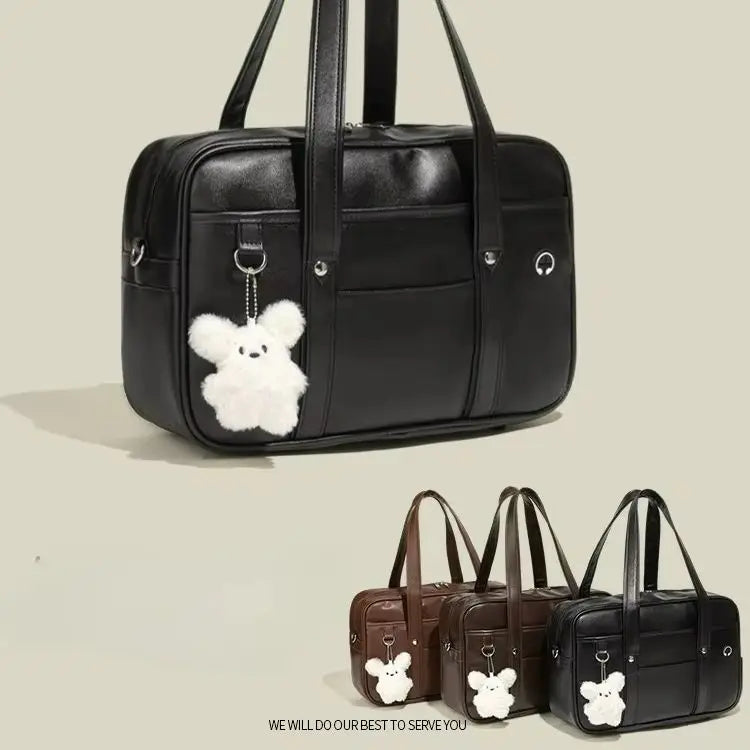 Two-dimensional Japanese JK uniform student bag, PU satchel for girls, wear-resistant and waterproof single-shoulder messenger handbag
