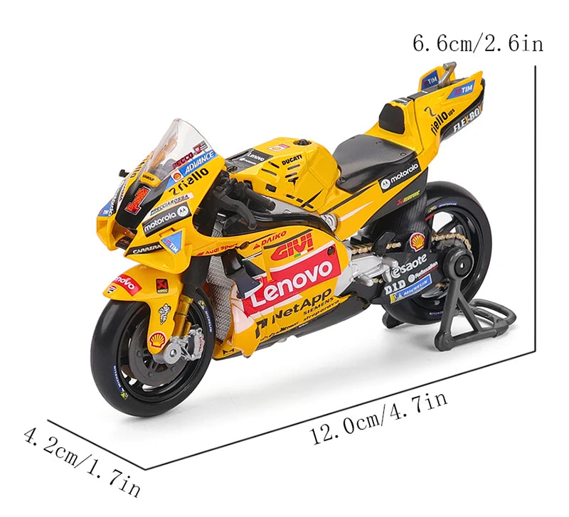 Maisto 1:18 2024 Equipo Ducati Lenovo # 1 Bagnaia Piloto Campeón Moto GP Carrera Aleación Fundida Modelo de Motocicleta Colección Regalo Juguete
