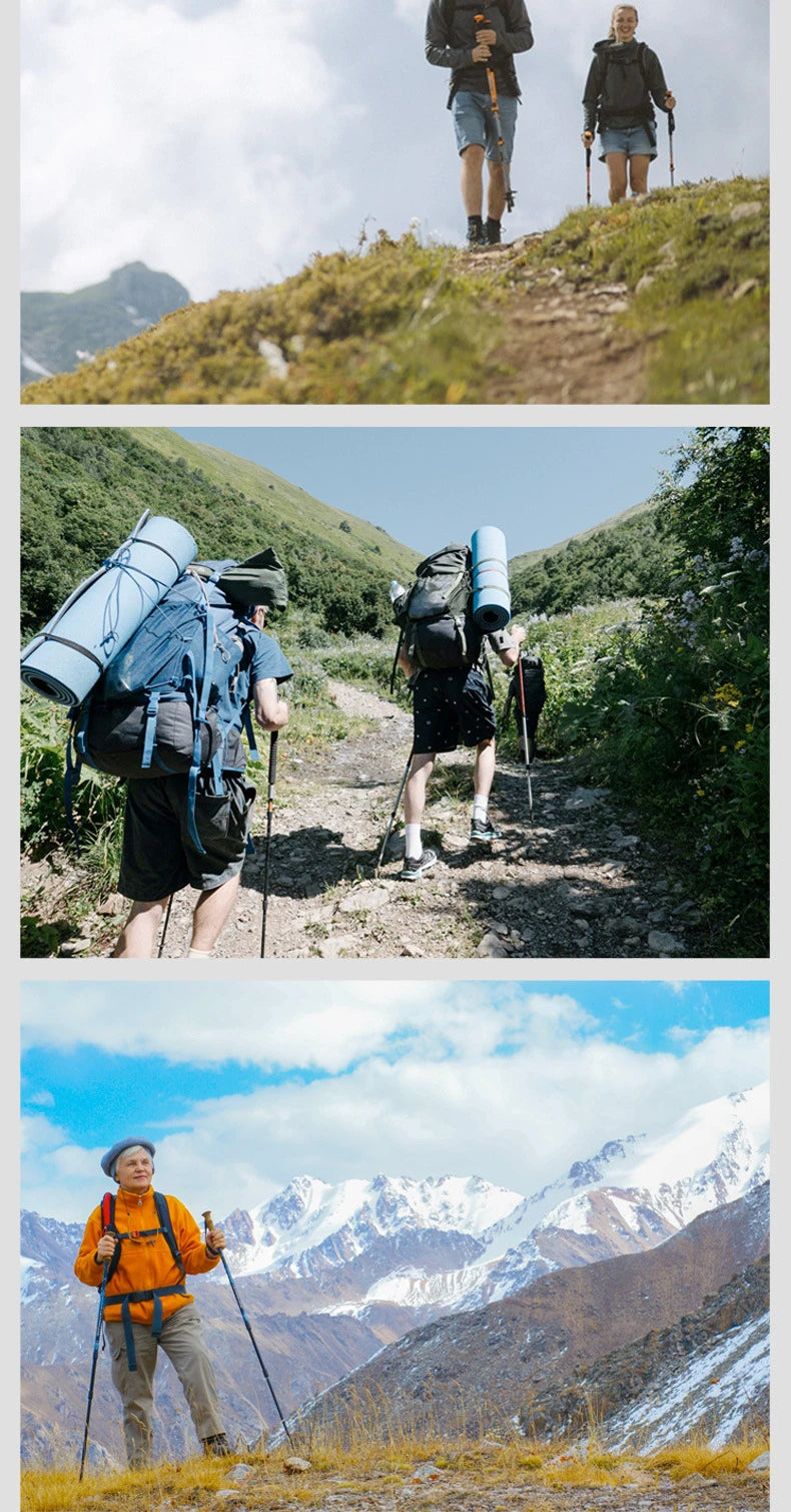 1 pièces en aluminium randonnée en plein air Anti choc bâtons de marche télescopique Trekking bâtons d'escalade ultralégers cannes de marche 135CM
