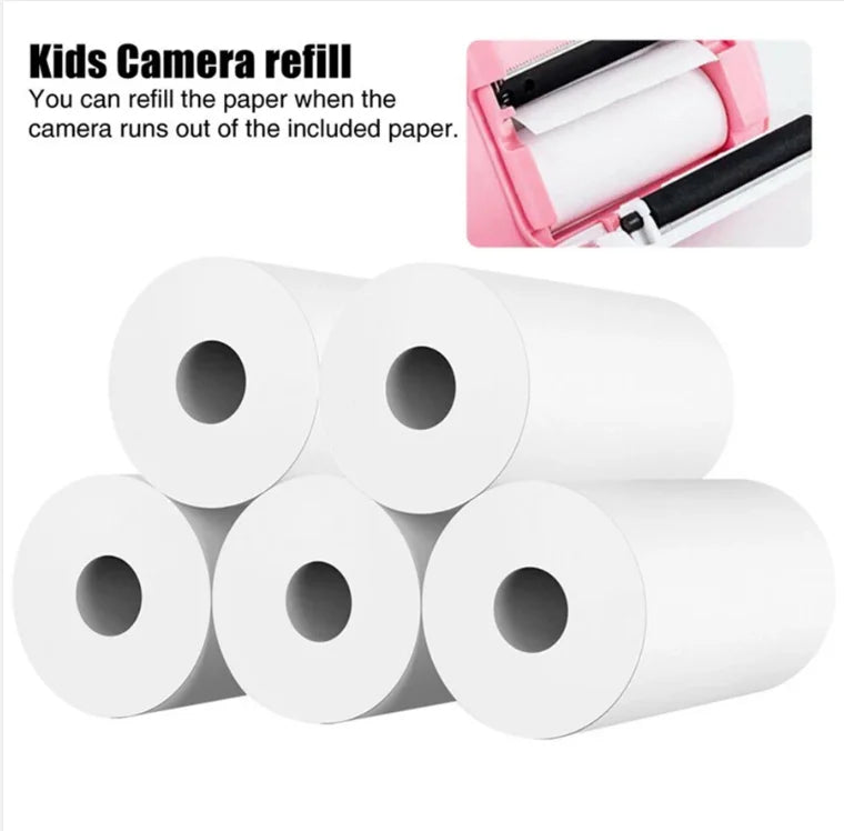 Kids Digital Camera, Instant Print Photography, 1080P HD Video Recorder, Mini Thermal Printer, Educational Birthday Gifts