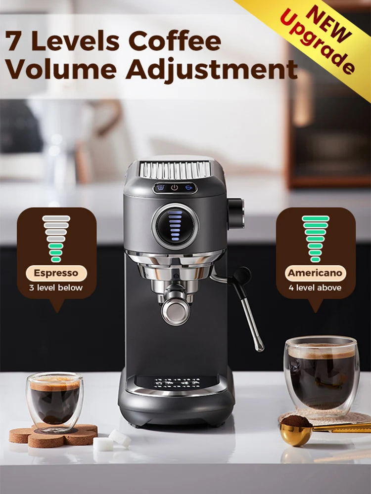 Machine à expresso pour cappuccino semi-automatique en acier inoxydable — dosette ESE, vapeur, chaud et froid