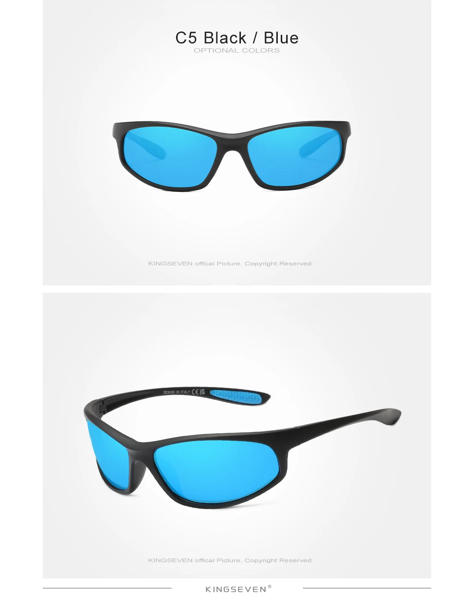 Lunettes de soleil sport homme polarisées TR90 — cadre miroir, protection solaire