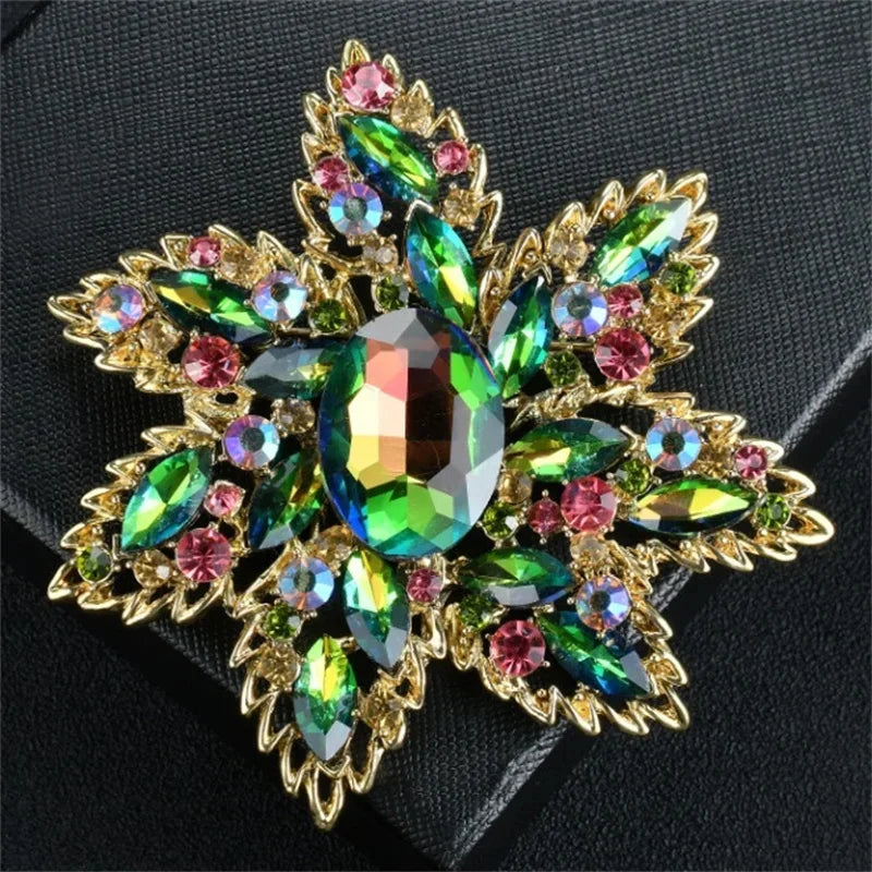 European and American Brooch, Trendy Style, Metal Alloy, Pearl, Rhinestone, Flower, Oil Drop, Corsage for Women