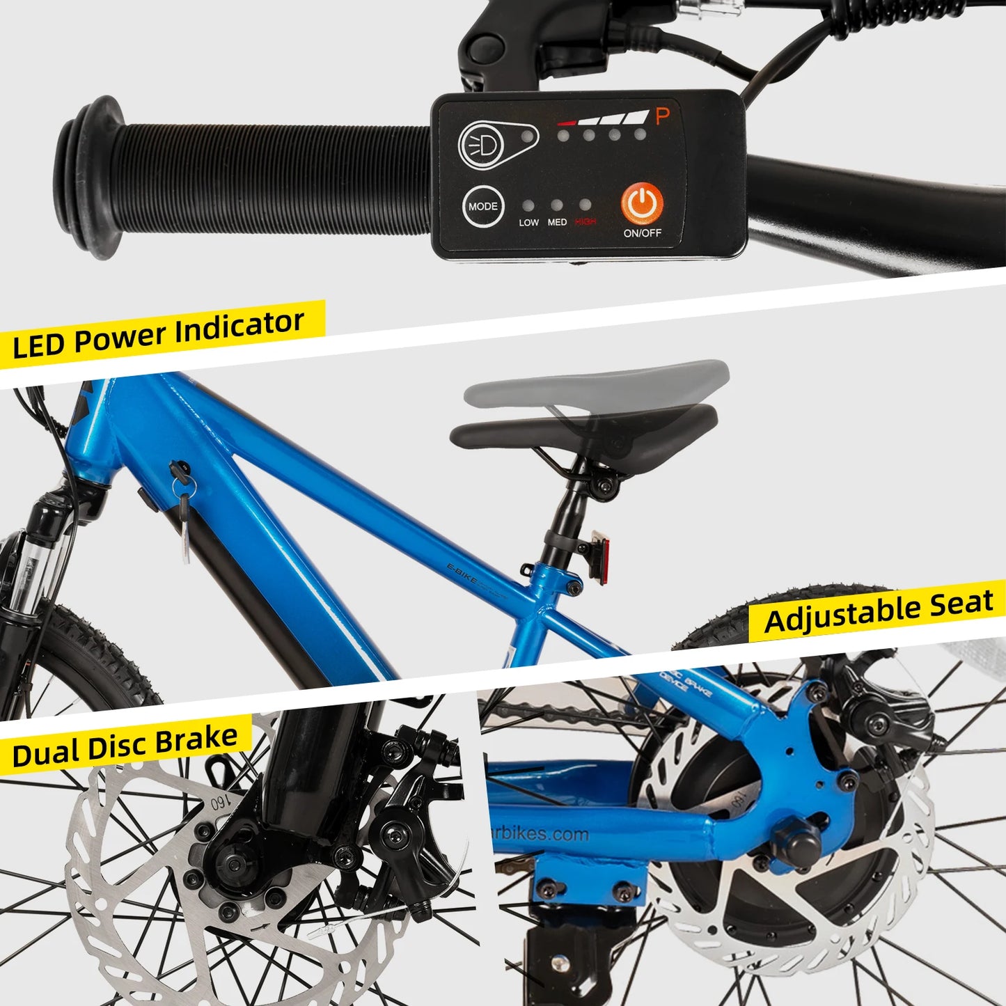 Vélo Électrique Enfants & Adolescents — Moteur 250W 15 mph 15 Miles VTT Sécurisé
