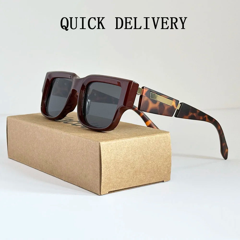 Lunettes de soleil carrées pour hommes et femmes — vintage, mode, vacances été