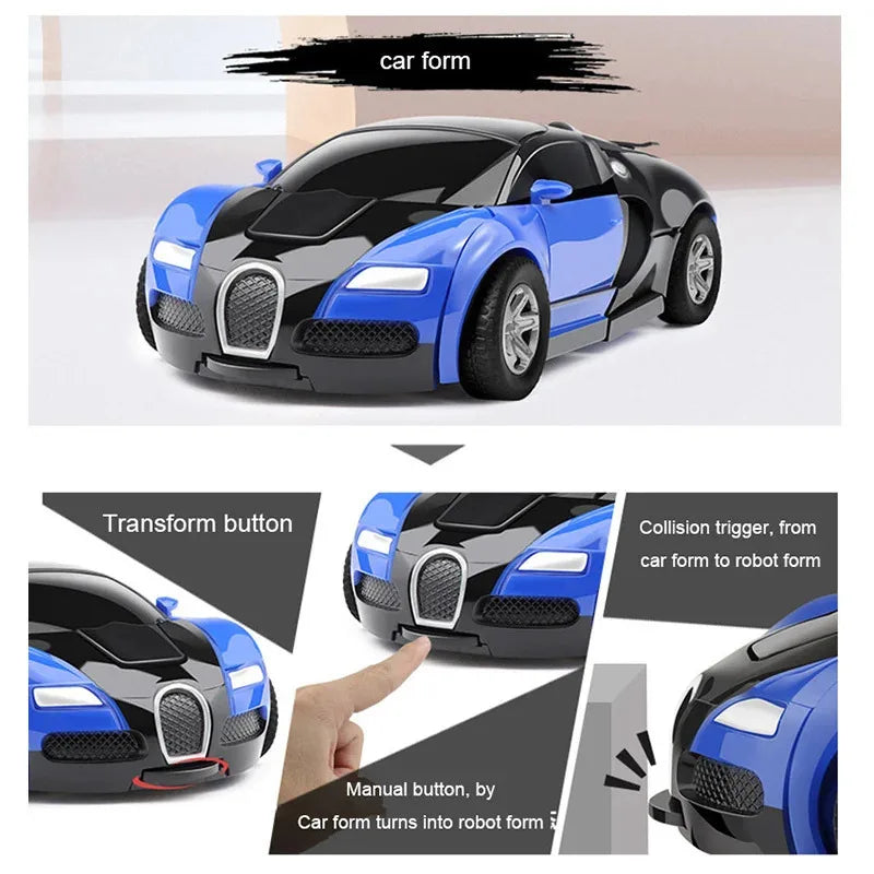 Robot à déformation automatique des collisions en un clic, cadeau pour garçon, voiture jouet double forme, modèle interactif pour père et fils