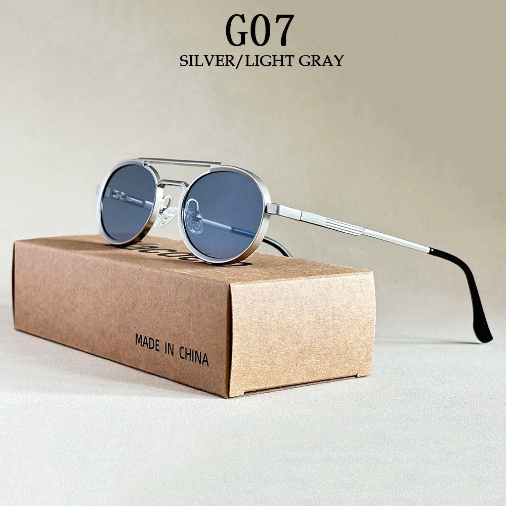Lunettes de soleil ovales pour hommes et femmes — mode, vintage, Steampunk, 2025