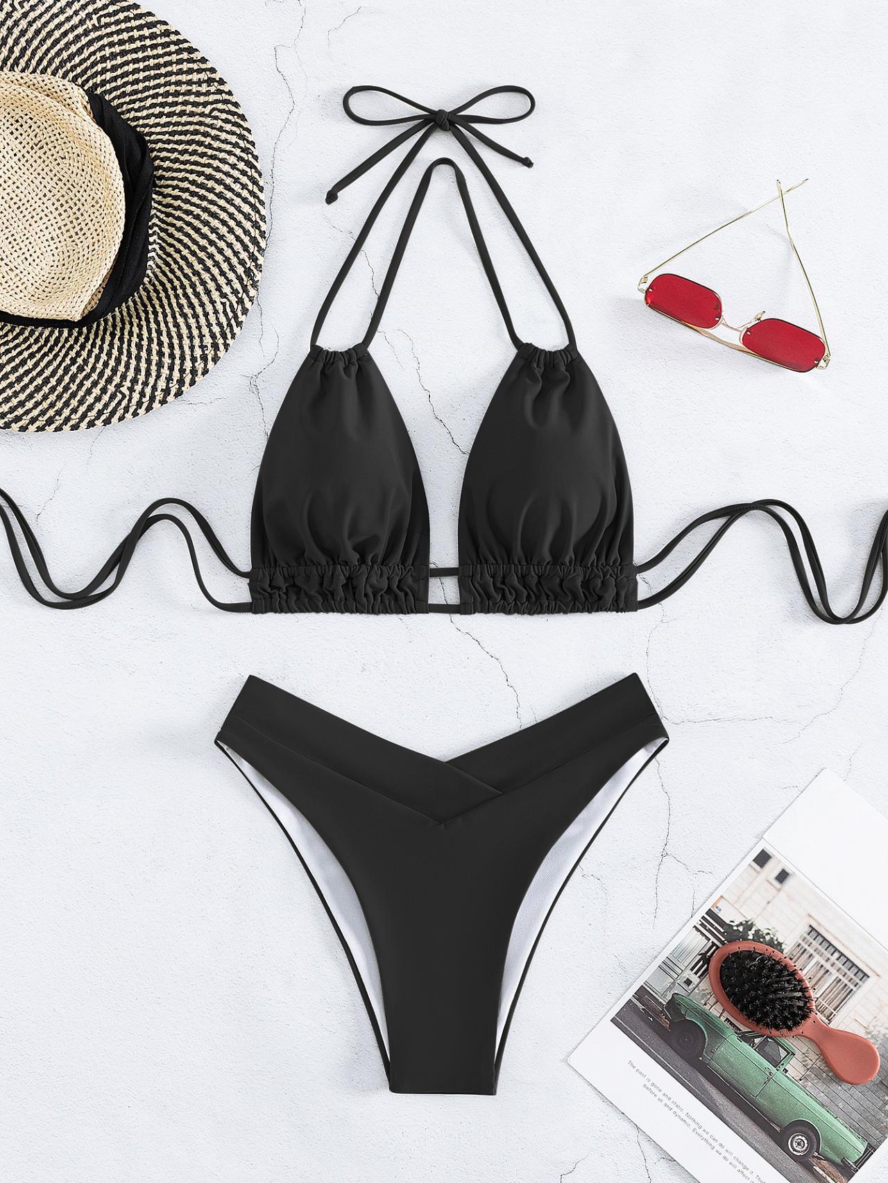 Maillot de bain en nylon solide pour femmes, bikini sexy, design de modélisation à la mode, nouveau style, vêtements de plage, 2025