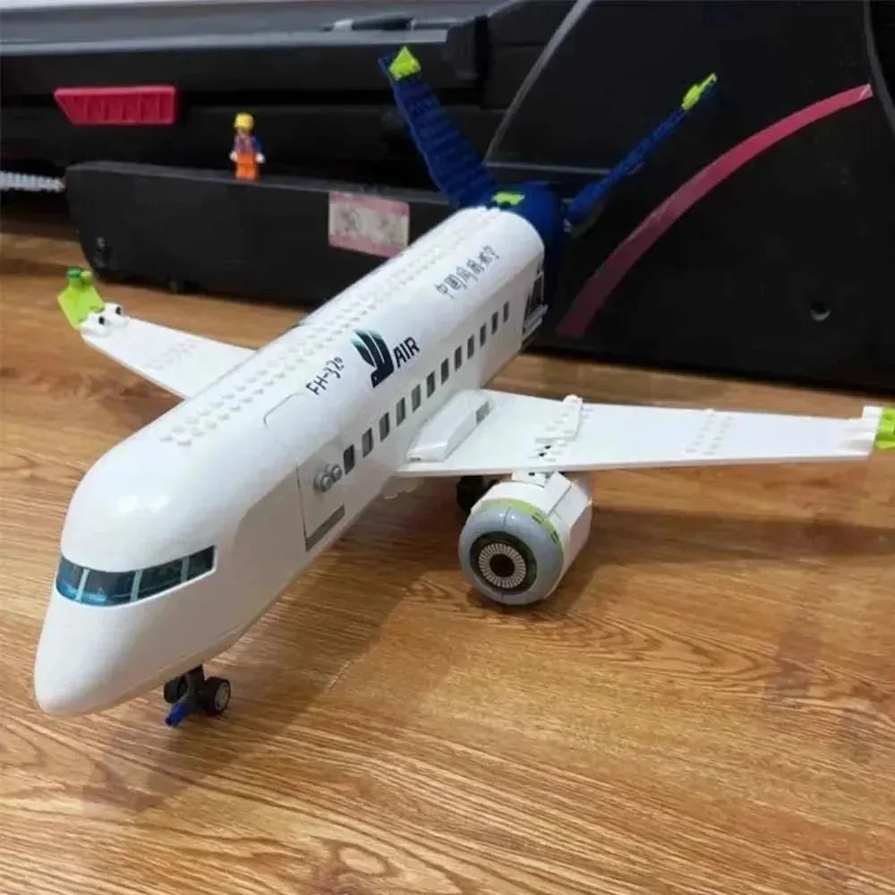 Bloques de construcción para niños, avión de pasajeros compatible con 60367, 913 piezas, cabina que se puede abrir y cerrar, adecuado para fiestas de cumpleaños