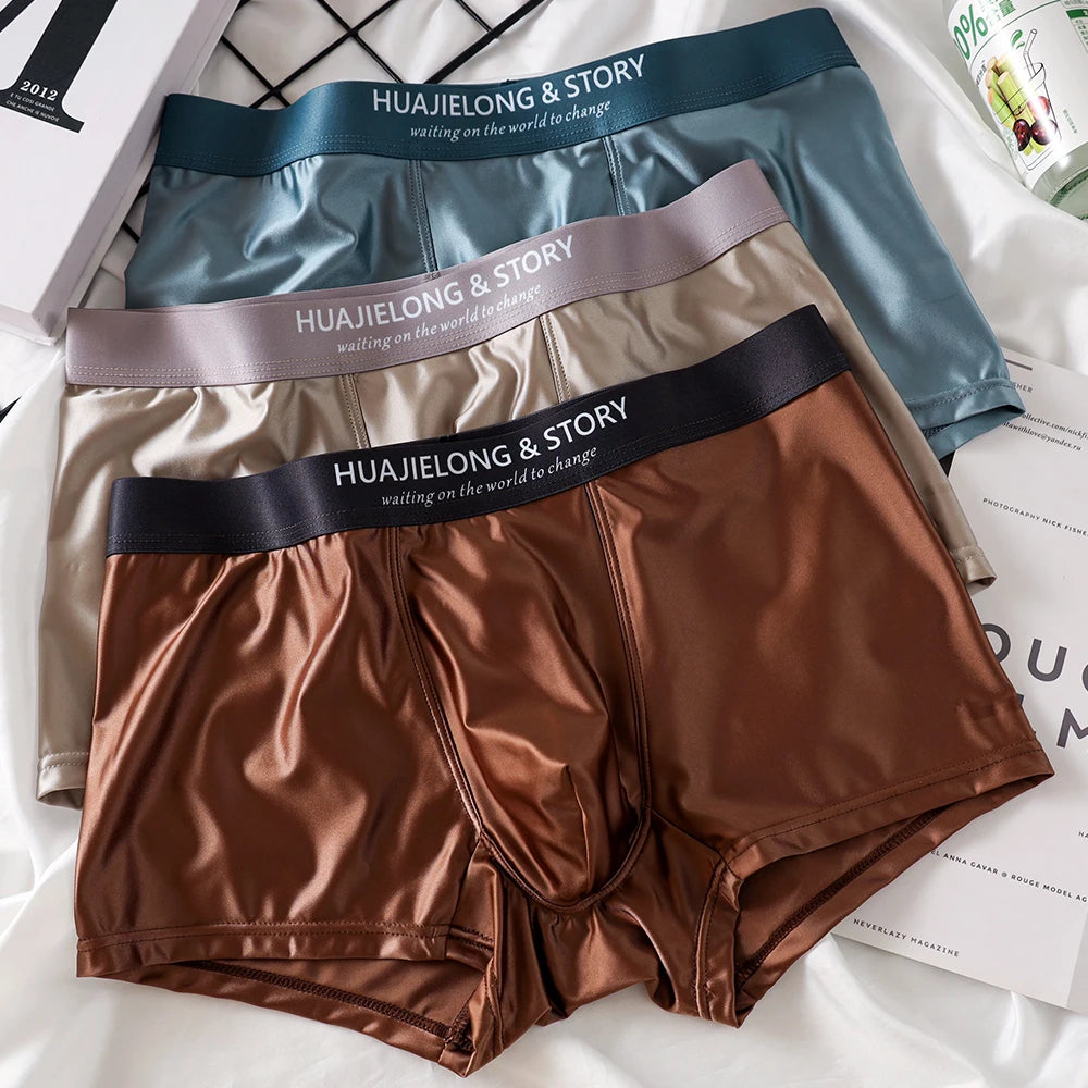 Boxer Satin Soie Homme — Respirant, Mince & Sans Couture