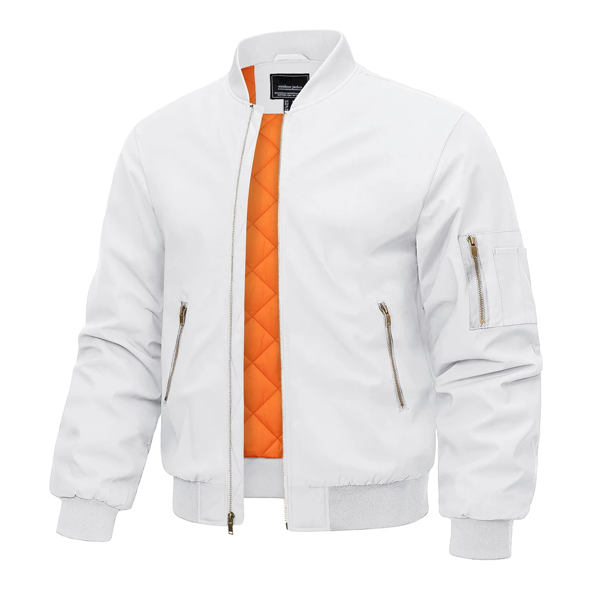 Veste bomber pour hommes — chaud, hiver, rembourré, baseball, pilote, coupe-vent, varsity