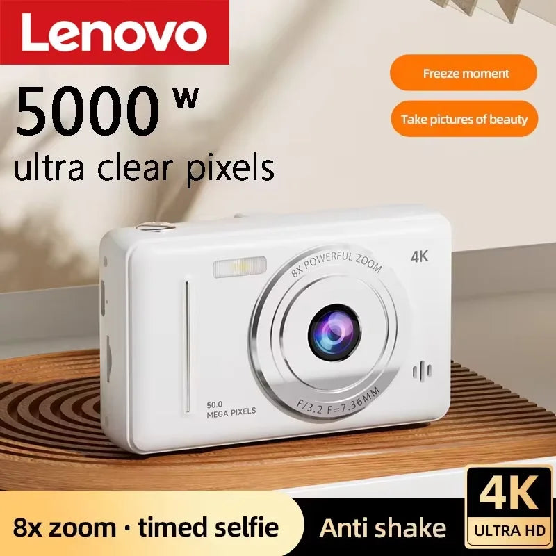 Appareil photo numérique rétro CCD portable — double caméra, flash, 50 MP, mise au point automatique