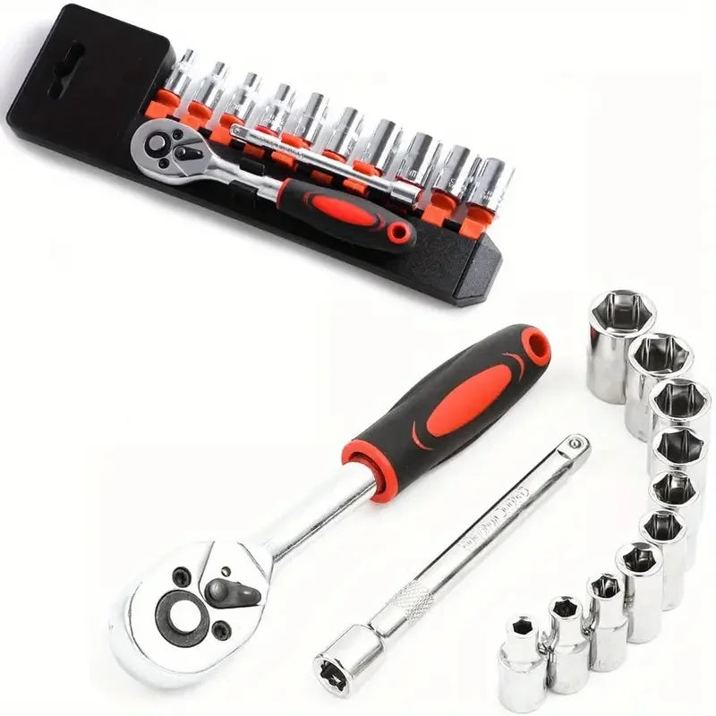 New socket set upgrade hardware car boat motorcycle bicycle repair tool short socket ratchet hand automotive repair tools