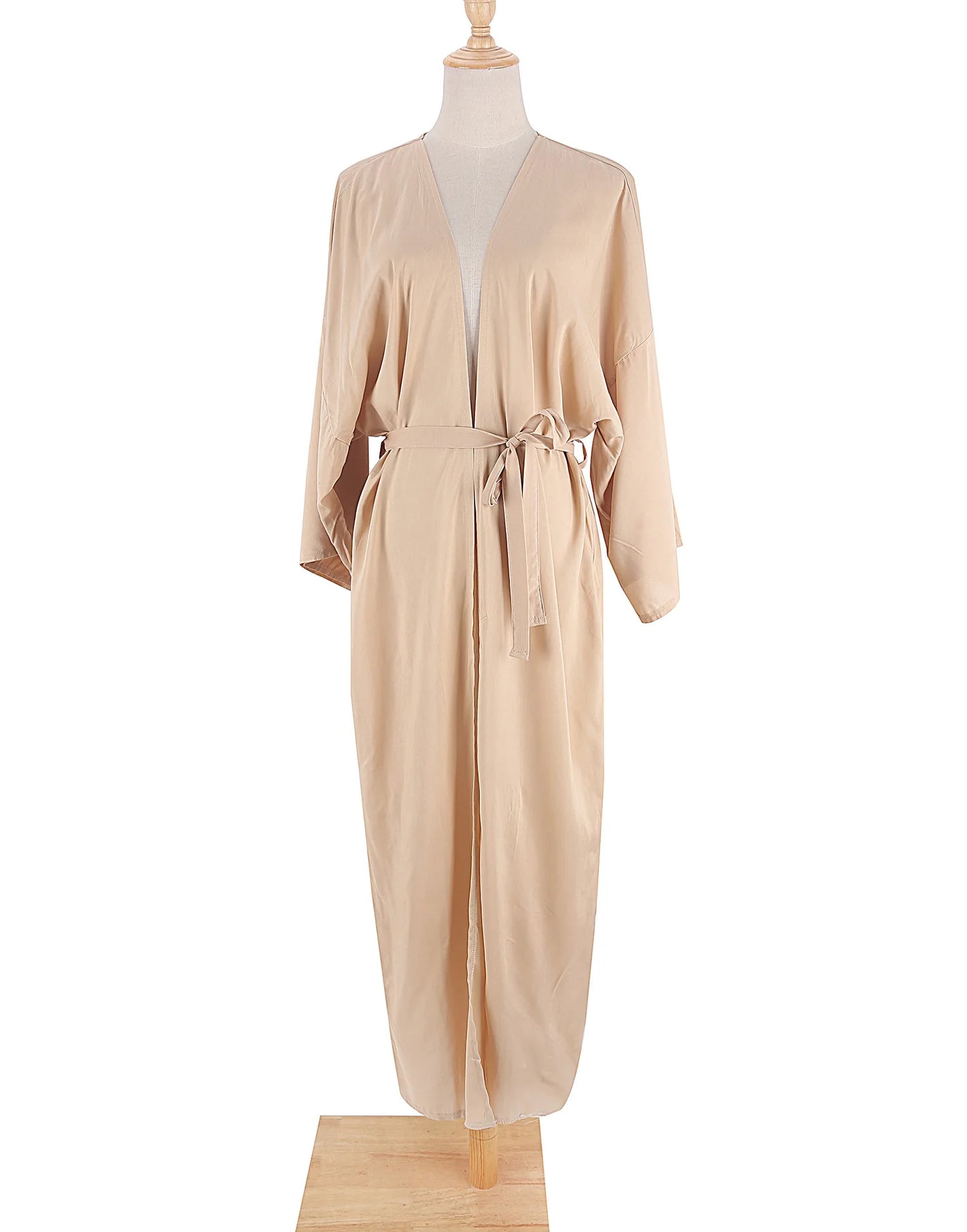 Robe de Plage Longue avec Ceinture pour Femme, Kimono Sexy, Cardigan d'Été, 5 Couleurs Unies