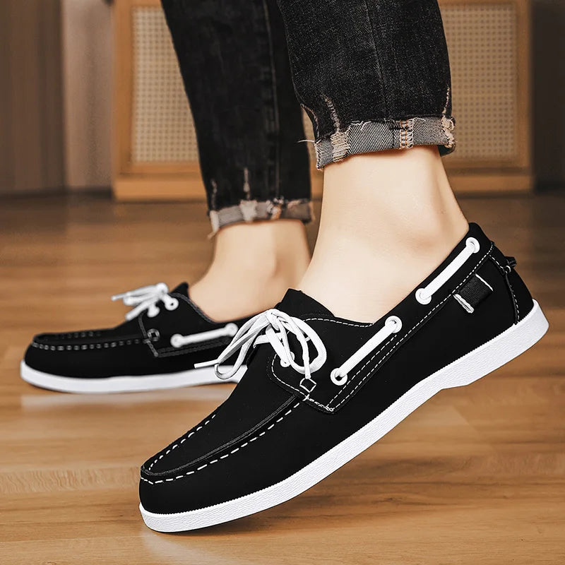 Mocassins Homme Cuir PU Sans Lacet — Chaussures Bateau Confortables & Polyvalentes