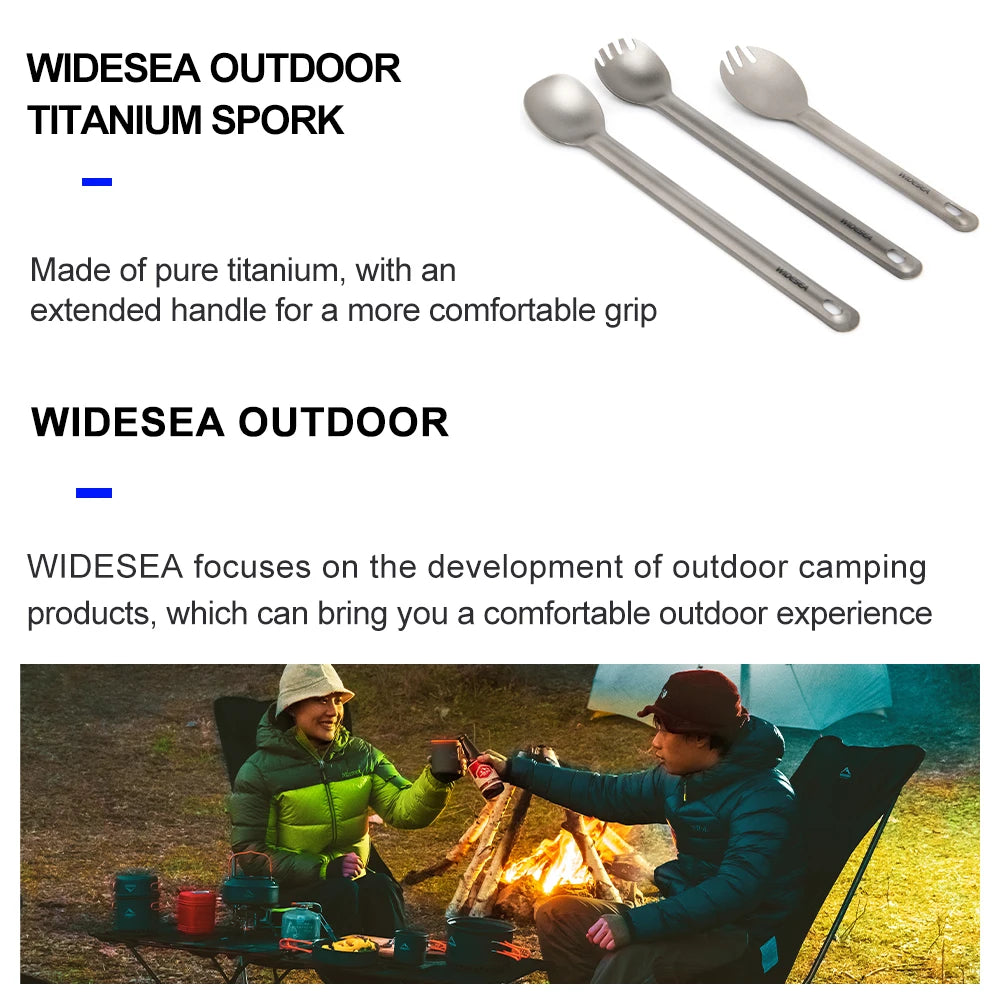 Widesea Camping titane Spork cuillère extérieur fourchette légère vaisselle Portable pique-nique randonnée voyage vaisselle ultralégère