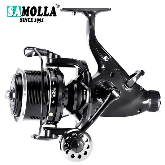 Nouveau Moulinet De pêche à la carpe moulinets à filature Max Double traînée 27kg 12 + 1BB Carretilha De Pesca accessoires Mar Peche En Mer sel/eau douce