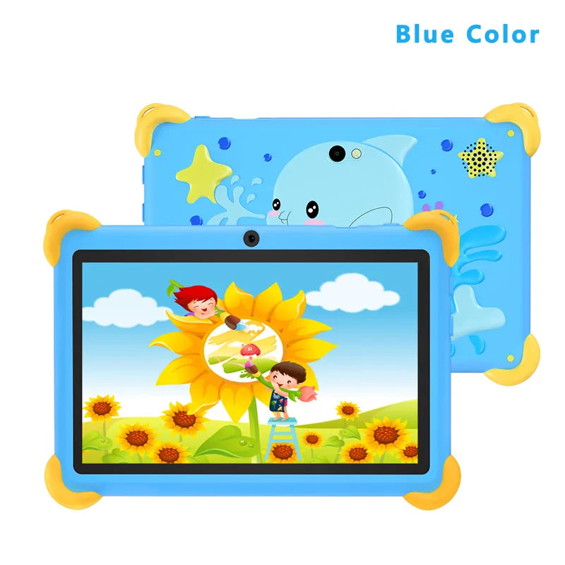 Tablette pour enfants de 7 pouces 5G avec motif de dessin animé, PC d'apprentissage et d'éducation Android avec étui à l'épreuve des enfants, tablette 4000mAh