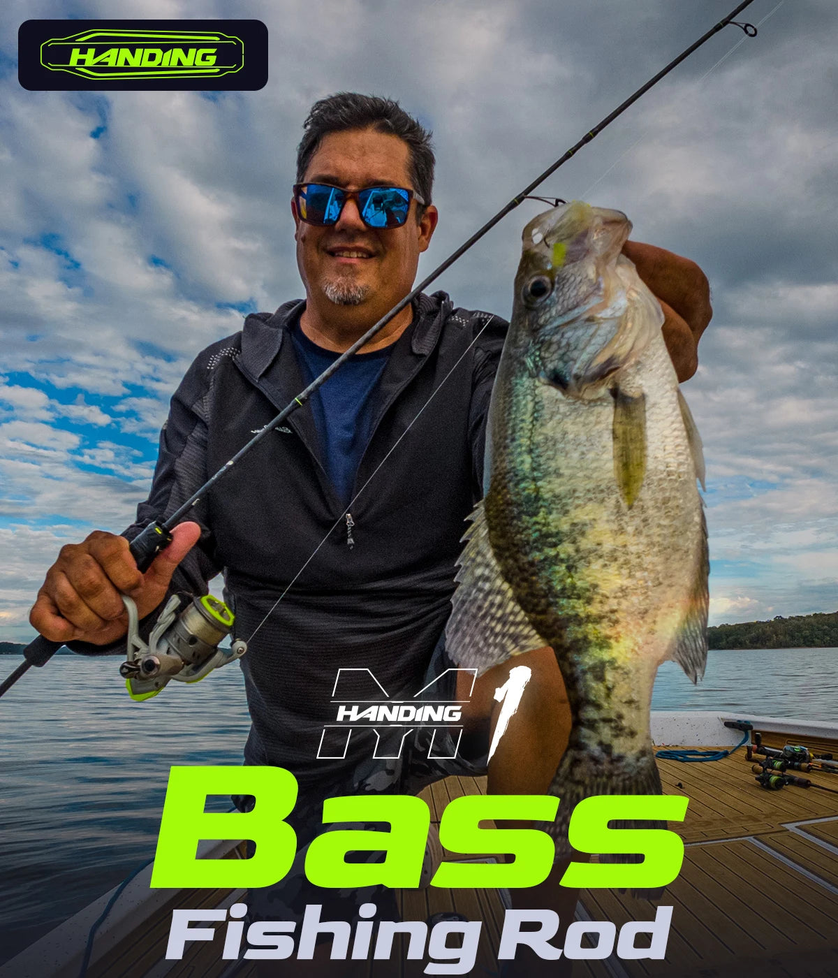 【De Pologne】Canne à pêche HANDING M1 Bass avec anneaux Fuji O+A, blank en fibre de carbone 24T, poignée, canne spinning/casting 1.68-2.13m