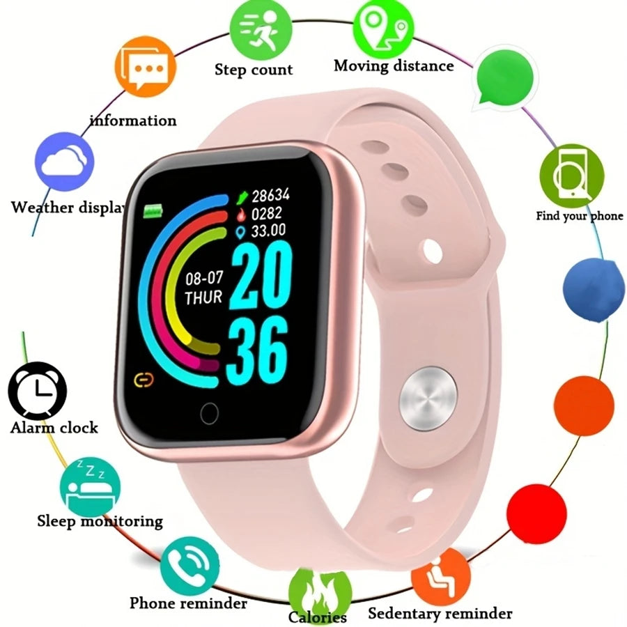 Smartwatch hombres mujeres relojes reloj inteligente mensaje Fitness monitor pulsera regalo de cumpleaños reloj electrónico para Android IOS