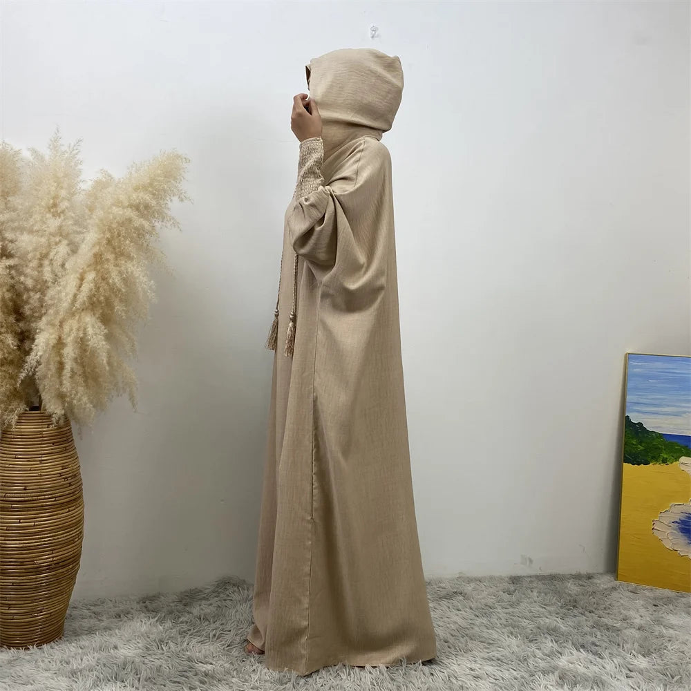 Femmes 12 couleurs Abayas musulman Ramadan vêtements de prière avec capuche Jalaba solide décontracté manches chauve-souris Robe arabe Eid Djellab