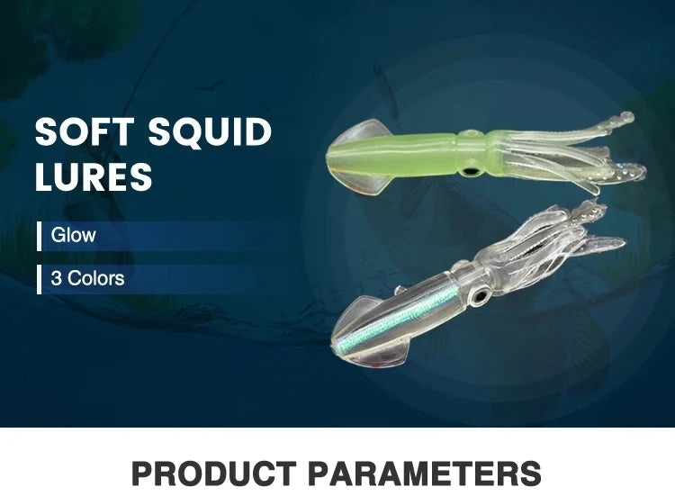 BURLE leurres souples lumineux mélange de poulpe huilé jupes souples leurres de calmar artificiel doux gabarit de calmar leurres de pêche personnalisés