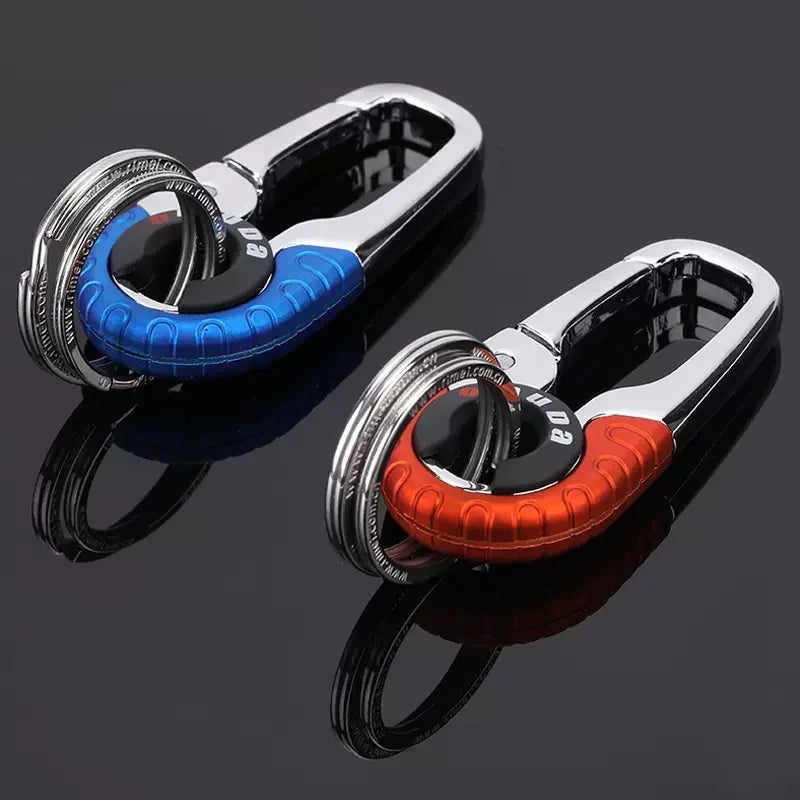 Crochet porte-clés pour hommes, boucle en acier inoxydable, mousqueton d'extérieur, outil d'escalade, Double anneau, porte-clés de pêche, accessoires de voiture, 1/5 pièces