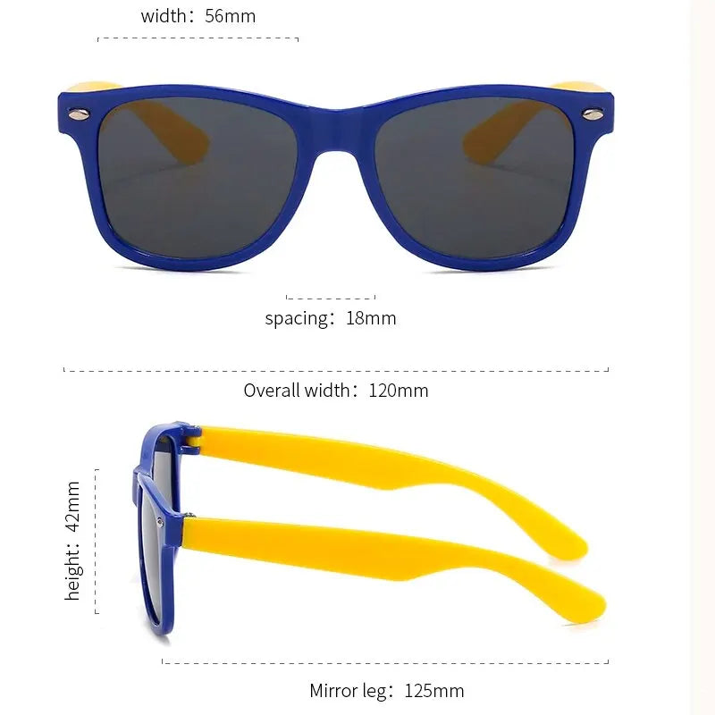 Gafas de sol para bebé con estuche, para niños y niñas, gafas de exterior, lente de CA, gafas de seguridad y estuches, regalo para niños