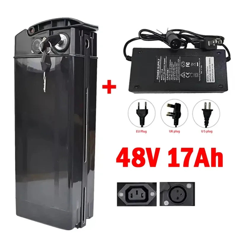 Batterie Vélo Électrique 48V 17Ah/20Ah/30Ah — Haute Capacité Cellules 18650 Pliable