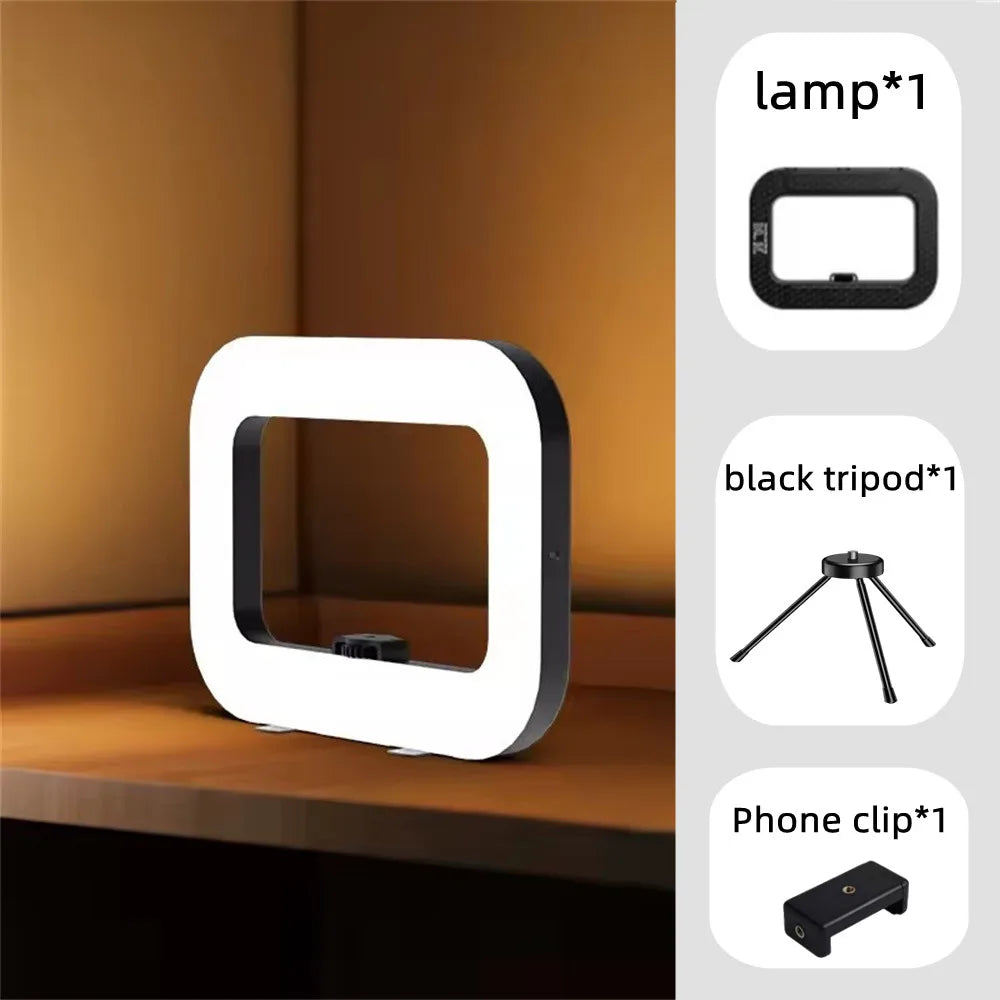 Anneau LED rechargeable portable — selfie, diffusion en direct, photographie, bureau