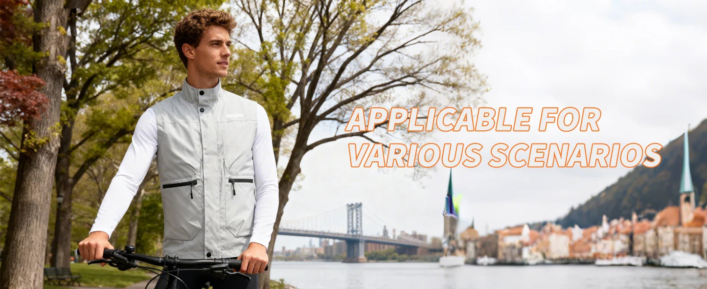 Gilet de cyclisme haute visibilité coupe-vent — VTT, sans manches, automne, route