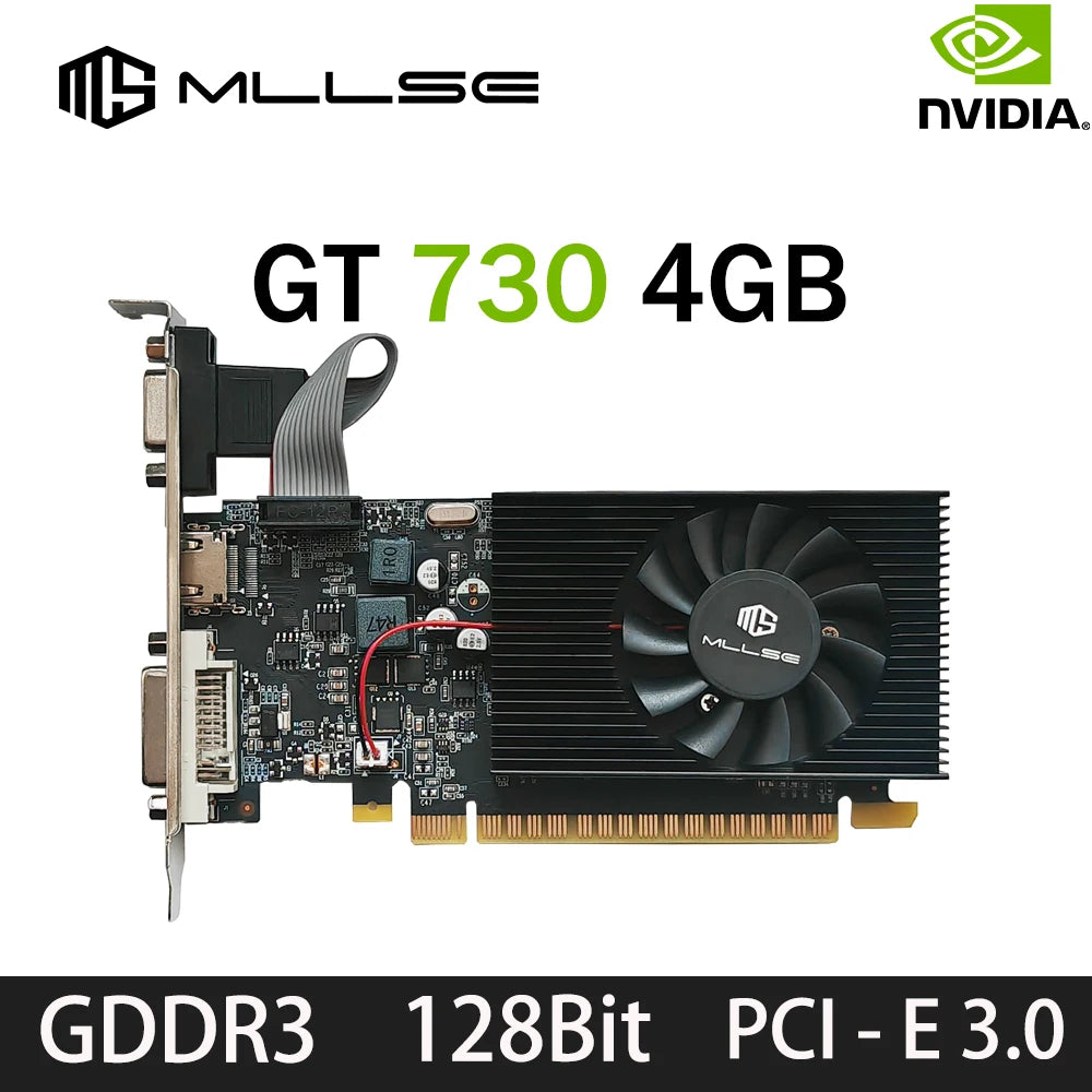 MLLSE GT730 4GB GT740 4GB carte graphique GDDR3 128Bit DVI VGA PCI-E 3.0 Geforce GPU Gt 730 carte vidéo De jeu Placa De vidéo
