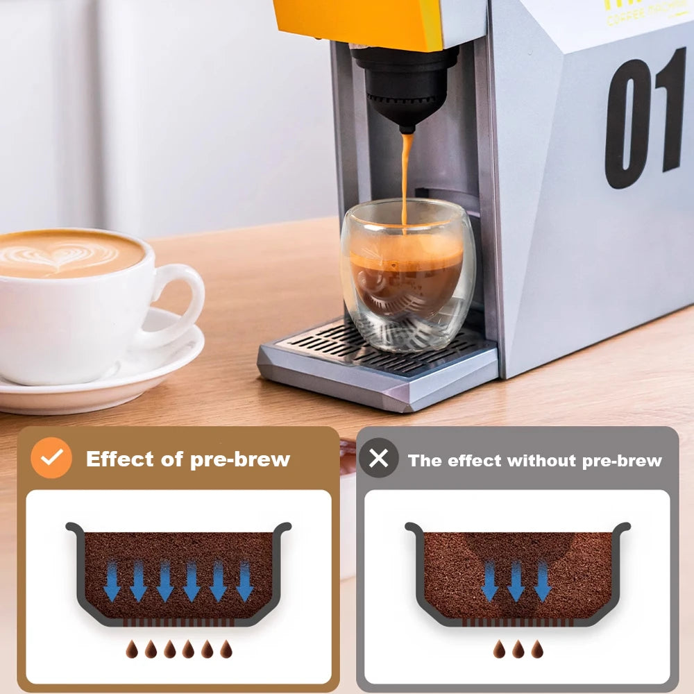 4-in-1 espresso machine compatible with K Cup pods, Nes Original, DG Capsules, and ground coffee