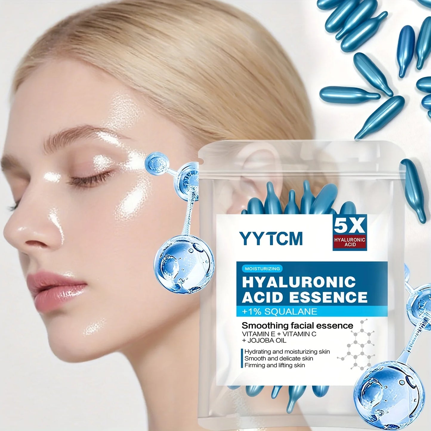 Capsules Hydratantes Acide Hyaluronique — Essence Éclaircissante 30 Capsules
