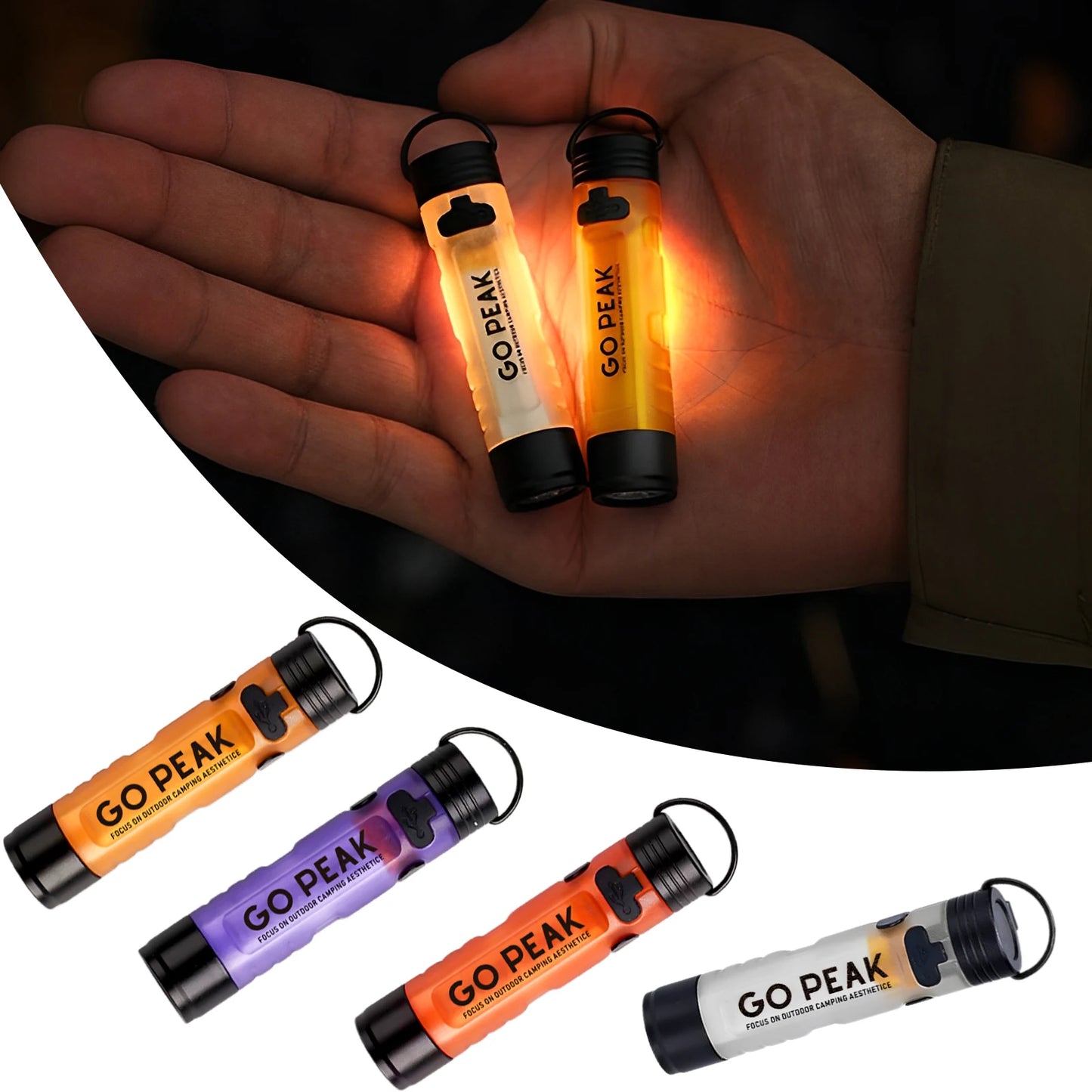 Mini lampe torche de poche Gopeak, LED extérieure, avec clip pour clés et casquette, torche 5050, longue autonomie, rechargeable par USB, pour randonnée, camping et sentiers d'urgence
