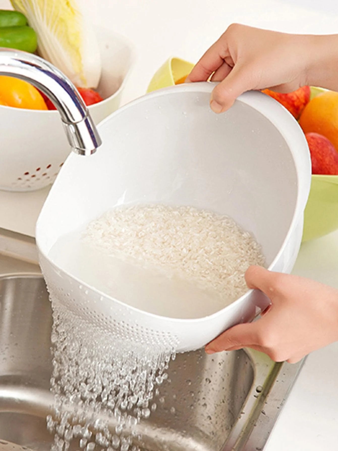 Bol à Riz & Panier de Vidange — Organisateur Lavage Cuisine Lot 1/3 Pièces