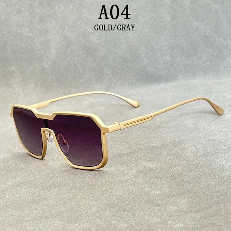 Men's Heavy Metal Steampunk Sunglasses Square Vintage Punk Retro Fashion Eyewear Gafas De Sol Hombre Lunette De Soleil Homme