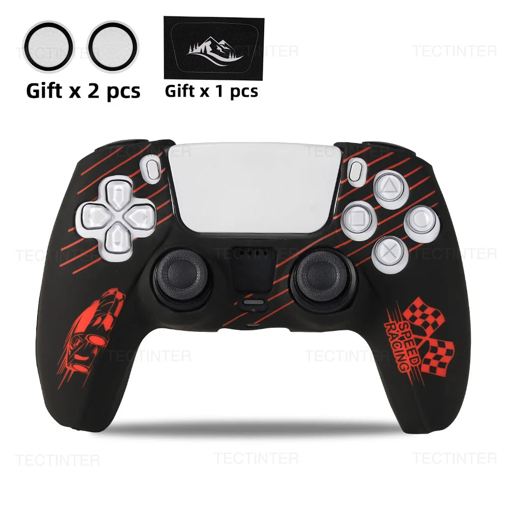 Funda de silicona protectora para mando de PS5, antideslizante, protectora, para gamepad de PlayStation 5, accesorios con agarres