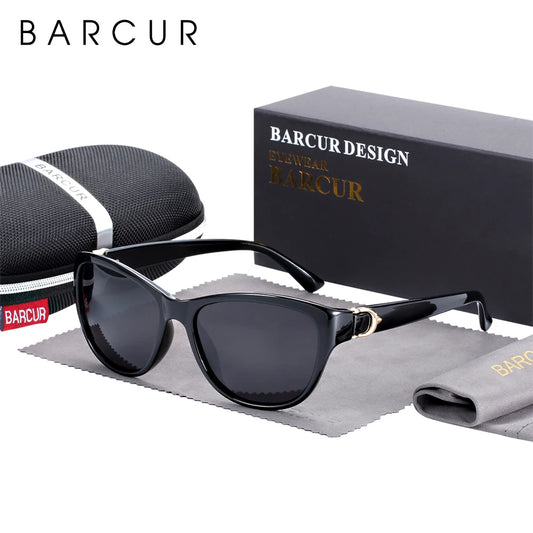 BARCUR TR90 Women's Gradient Sunglasses UV400 Cat Eye Polarized Sunglasses for Women